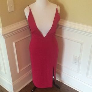 Nicholas Pink Deep V Dress size 8 New with tags